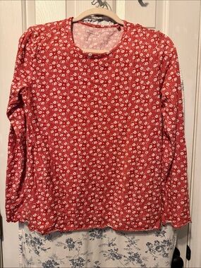 Minnow Orange/Red Floral Long-Sleeve Top